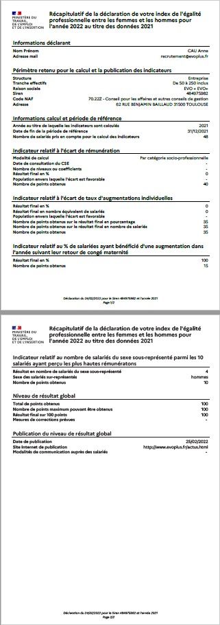 Bilan social EVO+ 2021